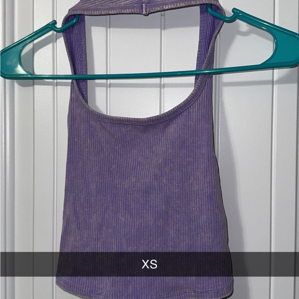 Purple Ribbed Women's Tank Top